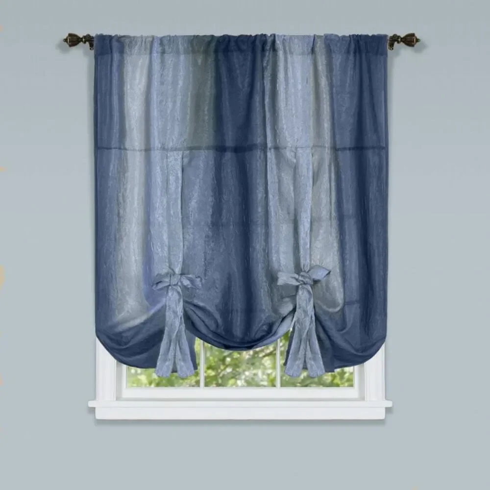 Achim Home Furnishing: Ombre Blue Striped Modern Window Curtain Panel : 50
